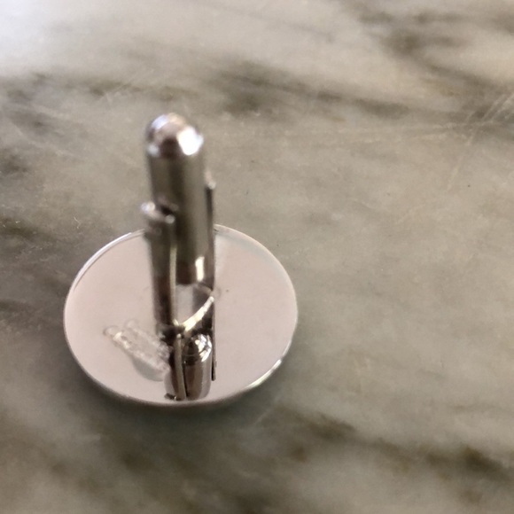 Men’s Cloisonné Cufflink and Tie Bar Set.  Hand Made in Velvet Box. Deep Blue. - Picture 3 of 7